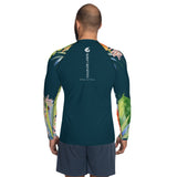 Couleurs Lagon - Lycra Rashguard Homme UV50+ BLEU NUIT FLORALE HIBISCUS