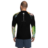 Couleurs Lagon - Lycra Rashguard Homme UV50+ NOIR FLORALE HIBISCUS II