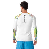 Couleurs Lagon - Lycra Rashguard Homme UV50+ BLANC FLORALE HIBISCUS II