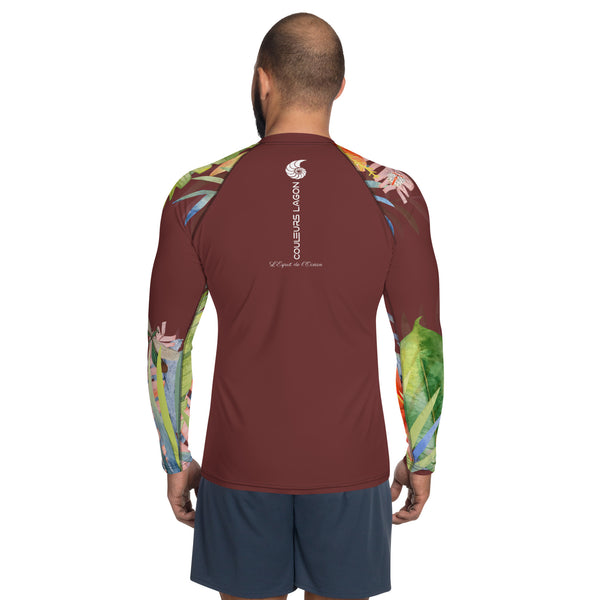 Couleurs Lagon - Lycra Rashguard Homme UV50+ TERRE FLORALE HIBISCUS II