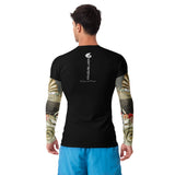 dos - Lycra Compression Homme UV50+ NOIR Manchette Coquillage - Couleurs Lagon