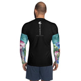 dos - Lycra Compression Homme UV50+ NOIR Manchette Algues & Meduses - Couleurs Lagon