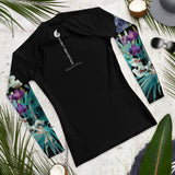 dos a plat - Lycra Compression Homme UV50+ NOIR Manchette Orchidee - Couleurs Lagon