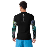 dos - Lycra Compression Homme UV50+ NOIR Manchette Orchidee - Couleurs Lagon