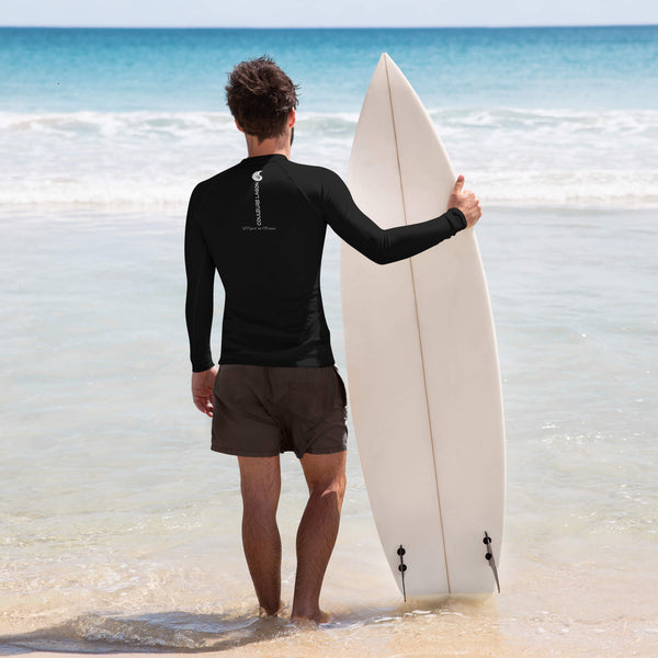 dos surf plage - Lycra Compression Homme UV50+ All Black - Couleurs Lagon
