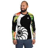 Couleurs Lagon - Lycra Rashguard Homme UV50+ NOIR FLORALE HIBISCUS