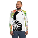 Couleurs Lagon - Lycra Rashguard Homme UV50+ BLANC FLORALE HIBISCUS