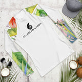 Couleurs Lagon - Lycra Rashguard Homme UV50+ BLANC FLORALE HIBISCUS II