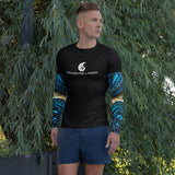 avant sapin - Lycra Compression Homme UV50+ NOIR Manchette Benitier Bleu 2 - Couleurs Lagon