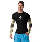 avant - Lycra Compression Homme UV50+ NOIR Manchette Coquillage - Couleurs Lagon