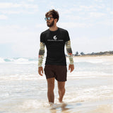 plage avant - Lycra Compression Homme UV50+ NOIR Manchette Coquillage - Couleurs Lagon
