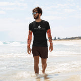 avant plage - Lycra Compression Homme UV50+ NOIR Manchette Gorgone Rouge - Couleurs Lagon