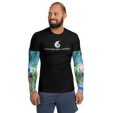 avant - Lycra Compression Homme UV50+ NOIR Manchette Algues & Meduses - Couleurs Lagon