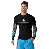 av - Lycra Compression Homme UV50+ NOIR Manchette Orchidee - Couleurs Lagon