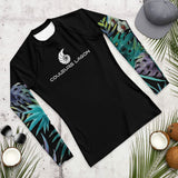 av a plat - Lycra Compression Homme UV50+ NOIR Manchette Orchidee - Couleurs Lagon