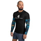 av G - Lycra Compression Homme UV50+ NOIR Manchette Benitier Bleu - Couleurs Lagon