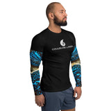 av D - Lycra Compression Homme UV50+ NOIR Manchette Benitier Bleu 2 - Couleurs Lagon