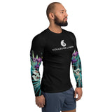 av D - Lycra Compression Homme UV50+ NOIR Manchette Orchidee - Couleurs Lagon