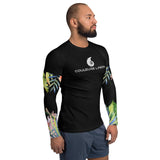 av D - Lycra Compression Homme UV50+ NOIR Manchette Hibiscus - Couleurs Lagon