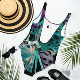 Maillot de Bain 1 Pièce Couleurs Lagon NOIR FLORALE LIBELLULE II