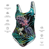 Maillot de Bain 1 Pièce Couleurs Lagon NOIR FLORALE COLEOPTERE