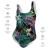 Maillot de Bain 1 Pièce Couleurs Lagon NOIR FLORALE LIBELLULE