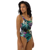 Maillot de Bain 1 Pièce Couleurs Lagon NOIR FLORALE LIBELLULE