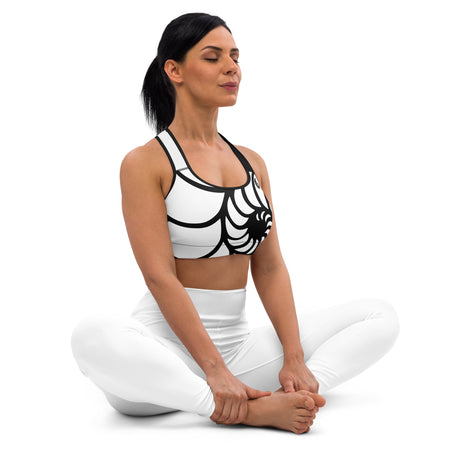 yoga - Brassière de sport rembourrée NAUTILE blanc – maintien medium – Couleurs Lagon