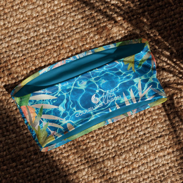 dos - Island Vibes – Haut de maillot de bain bandeau recyclé UPF 50+ Couleurs Lagon