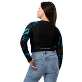 dos et jean - Crop Top Lycra Femme Manche Longue Recyclé SPF50 Benitier Bleu 2 - Couleurs Lagon