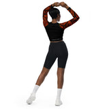 dos et shorty - Crop Top Lycra Femme Manche Longue Recyclé SPF50 Gorgone Rouge 2 - Couleurs Lagon