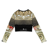 dos à plat - Lycra MITI Crop Top Femme Caraco Recyclé UV50 Marron Sable Coquillage - Couleurs Lagon