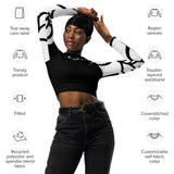caracteristiques - Crop Top Lycra Femme Manche Longue Recyclé SPF50 Nautile Blanc - Couleurs Lagon