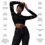 caracteristiques - Lycra MITI Crop Top Femme Caraco Recyclé UV50 Nautile Noir - Couleurs Lagon