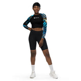 avant avec shorty - Crop Top Lycra Femme Manche Longue Recyclé SPF50 Béniter Bleu - Couleurs Lagon
