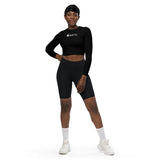 avant & shorty - Crop Top Lycra Femme Manche Longue Recyclé SPF50 Noir - Couleurs Lagon
