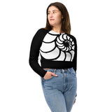 avant et jean - Crop Top Lycra Femme Manche Longue Recyclé SPF50 Nautile Blanc 2 - Couleurs Lagon