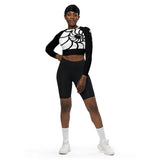 avant et shorty - Crop Top Lycra Femme Manche Longue Recyclé SPF50 Nautile Blanc 2 - Couleurs Lagon