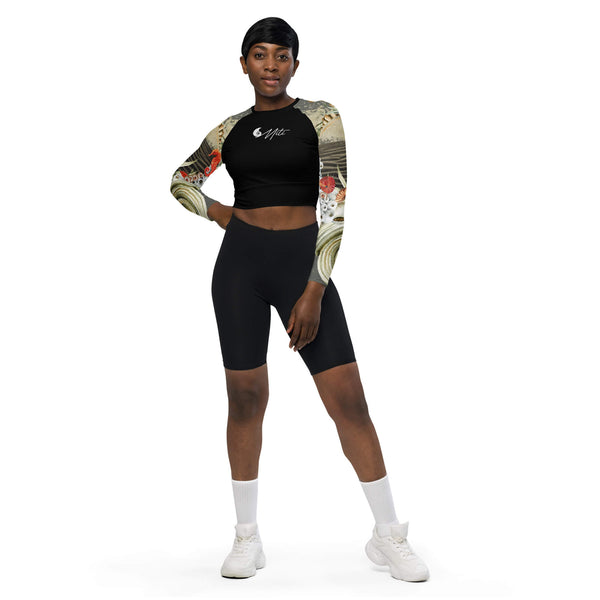av short - Lycra MITI Crop Top Femme Caraco Recyclé UV50 Marron Sable Coquillage - Couleurs Lagon