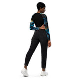 dos jeans noir - Crop Top Lycra Femme Manche Longue Recyclé SPF50 Béniter Bleu - Couleurs Lagon