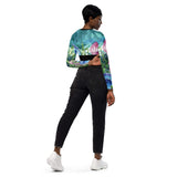 dos jeans - Lycra MITI Crop Top Femme Caraco Recyclé UV50 Bleu Marine Meduse - Couleurs Lagon