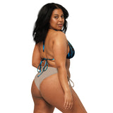 dos grande taille - Haut de bikini éco-responsable rembourré UPF50+ banane Bénitier bleu - Couleurs Lagon