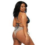 dos - Haut de bikini éco-responsable rembourré UPF50+ banane Bénitier bleu 2