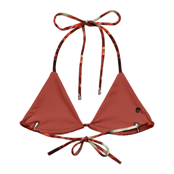 interieur à plat - Haut de bikini éco-responsable rembourré UPF50+ Gorgone Rouge Dragon Fish - Couleurs Lagon