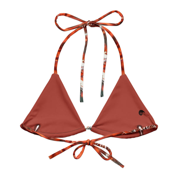 a plat intérieur - Haut de bikini éco-responsable rembourré UPF50+ Gorgone Rouge Nautile - Couleurs Lagon