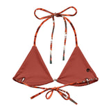 a plat intérieur - Haut de bikini éco-responsable rembourré UPF50+ Gorgone Rouge Nautile - Couleurs Lagon