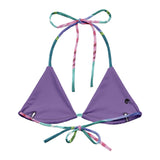 a plat intérieur doublure coloré - Haut de bikini éco-responsable rembourré UPF50+ Meduse Lavande - Couleurs Lagon