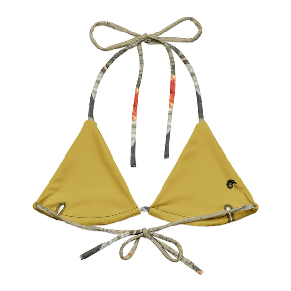 a plat interieur doublure colorée - Haut de bikini éco-responsable rembourré UPF50+ Sable Coquillage Marron - Couleurs Lagon