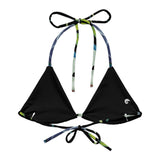 interieur doublure couleur - Haut de bikini éco-responsable rembourré UPF50+ Noir Floral - Couleurs Lagon