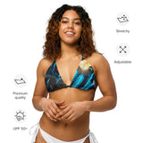 caracteristiques - Haut de bikini éco-responsable rembourré UPF50+ banane Bénitier bleu 2